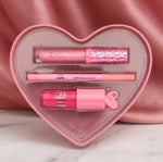 Rom&Com Heart 3-in-1 Lip Kit – Matte Lip Gloss, Lip Liner & Shiny Lip Gloss Set for Women | Long-Lasting Waterproof Lip Makeup