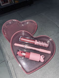 Rom&Com Heart 3-in-1 Lip Kit – Matte Lip Gloss, Lip Liner & Shiny Lip Gloss Set for Women | Long-Lasting Waterproof Lip Makeup