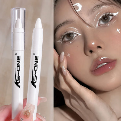 KS-ONE 1 PC Silver Pearlescent Waterproof Highlighter Pen/ Novice Long Lasting Flash Lying Silkworm Eye Shadow Makeup