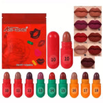 LMG BROTHS 18-Color Capsule Lipstick Set – Silky Smooth Matte Finish Mini Lipstick Pods (Travel Size & Portable)