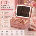 Smart Led Makeup Bag With Mirror Lights Professional Cosmetic Case For Women Travel Organizers Beauty Kit Storage