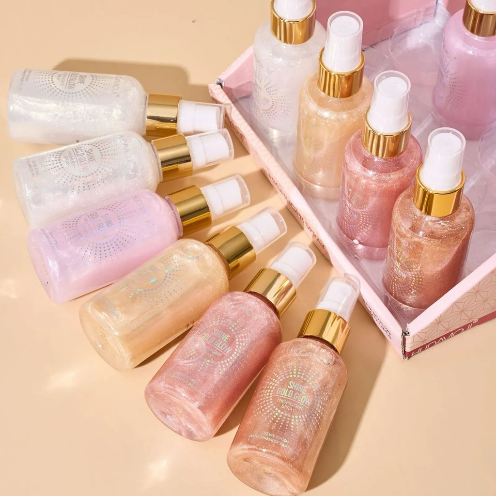 HUDAMOJI Glow Highlighter Spray – Long Lasting Shimmer