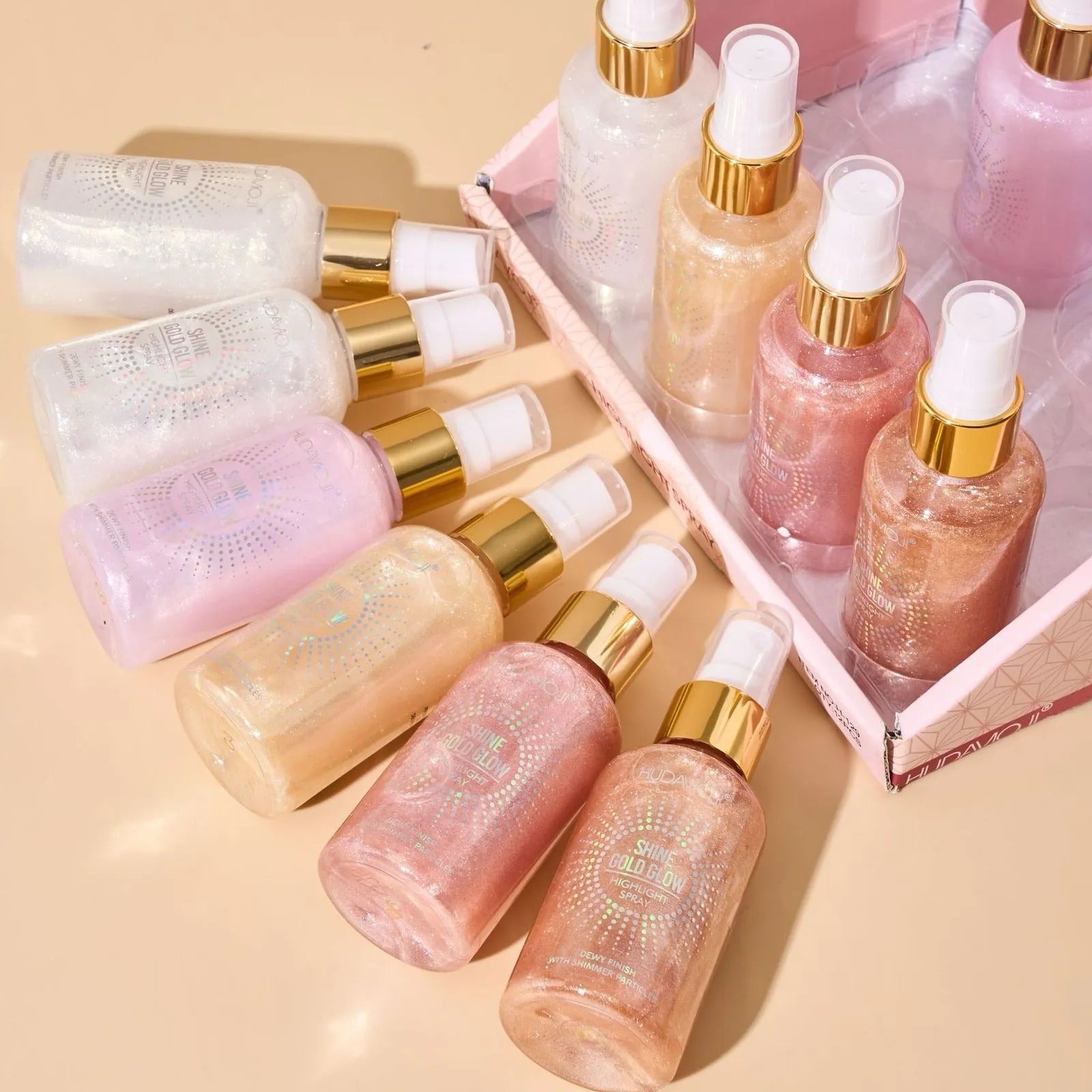 HUDAMOJI Glow Highlighter Spray – Long Lasting Shimmer