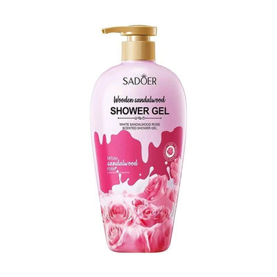 SADOER Wooden Sandalwood Rose Shower Gel 1000ml – Moisturizing Body Wash for Soft & Smooth Skin