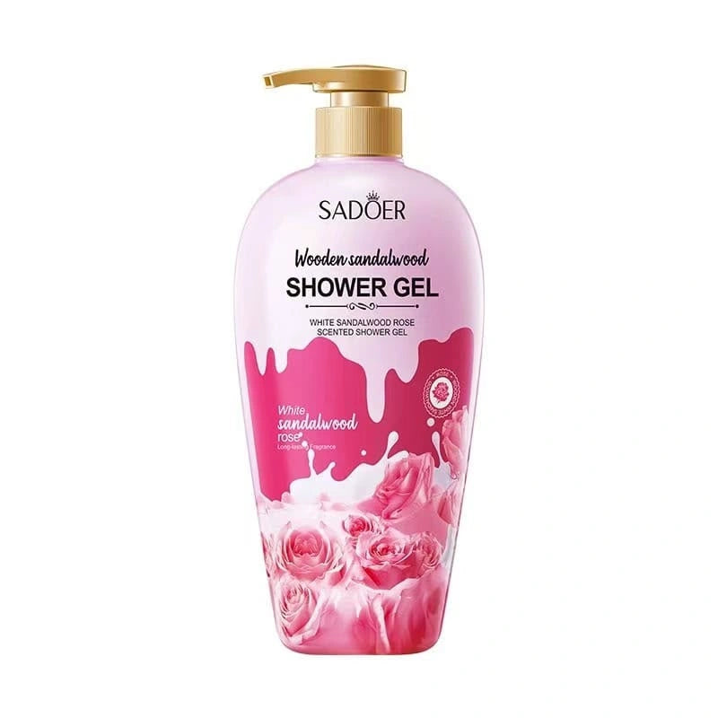 SADOER Wooden Sandalwood Rose Shower Gel 1000ml – Moisturizing Body Wash for Soft & Smooth Skin