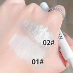 KS-ONE 1 PC Silver Pearlescent Waterproof Highlighter Pen/ Novice Long Lasting Flash Lying Silkworm Eye Shadow Makeup