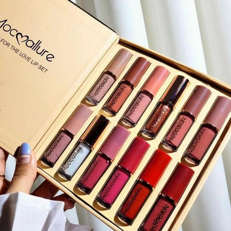 Mocallure 12PCS Creamy Matte Lip Gloss Set