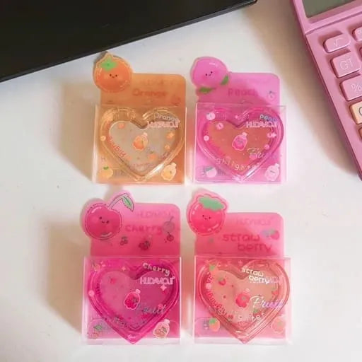 HUDAMOJI Heart Highlighter 4 PCS Set | 4 Color Shimmer Face Highlighter Palette | Long-Lasting Radiant Glow Makeup Illuminator
