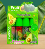 Mocallure Fruit Avocado Lip Gloss Set 4PCS – Hydrating Shine