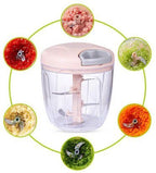 Portable Manual Vegetable Chopper – 900ml Hand Pull Food Processor with 5 Stainless Steel Blades for Onion, Garlic & Fast Kitchen Meal Prep