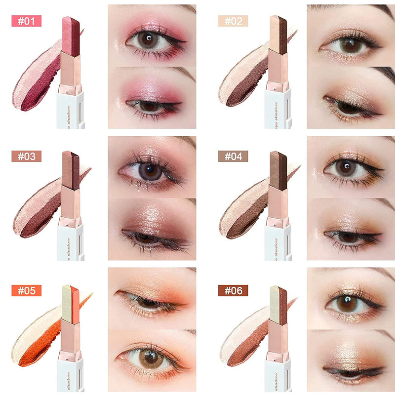 Double Color Eyeshadow Stick 2 in 1 Gradient Shimmer Eye Shadow