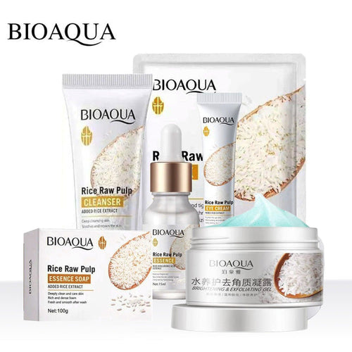 BIOAQUA Rice Raw Pulp Skincare Bundle – 6 Piece Set