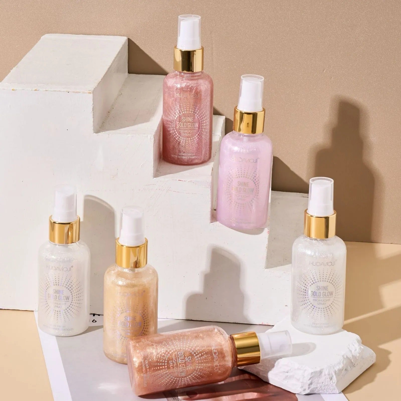 HUDAMOJI Glow Highlighter Spray – Long Lasting Shimmer