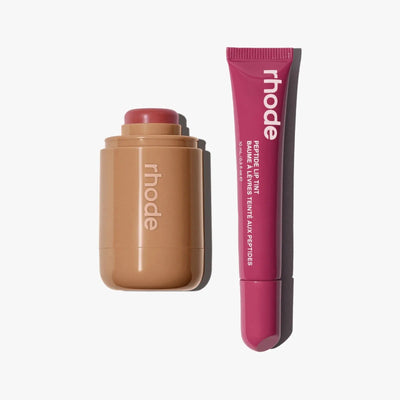 Rhode Blush & Gloss Duo Set – Peptide Lip Tint & Cream Blush Combo