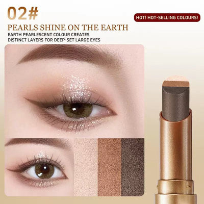 O'CHEAL 3-Color Gradient Eyeshadow Stick – Shimmer & Contour