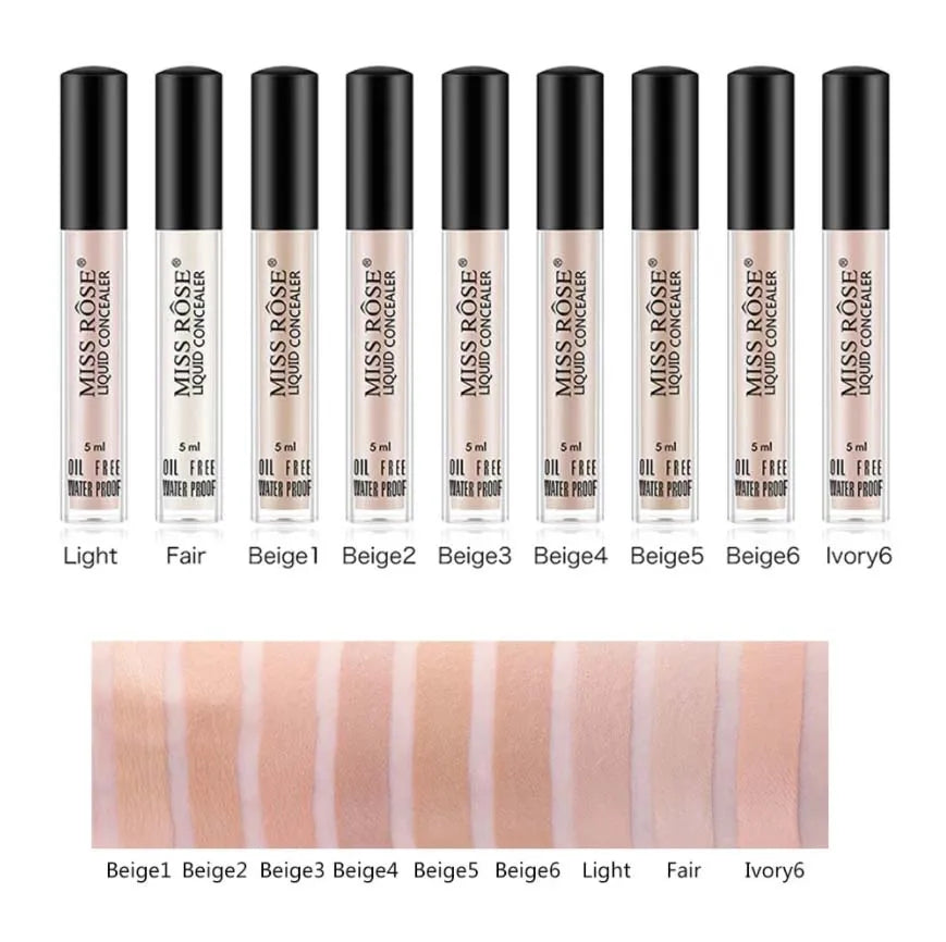 Miss Rose Oil Free Waterproof Liquid Concealer 5ml – Full Coverage