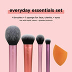 Real Techniques Everyday Essentials Makeup Brush Set & Sponge – 5PC