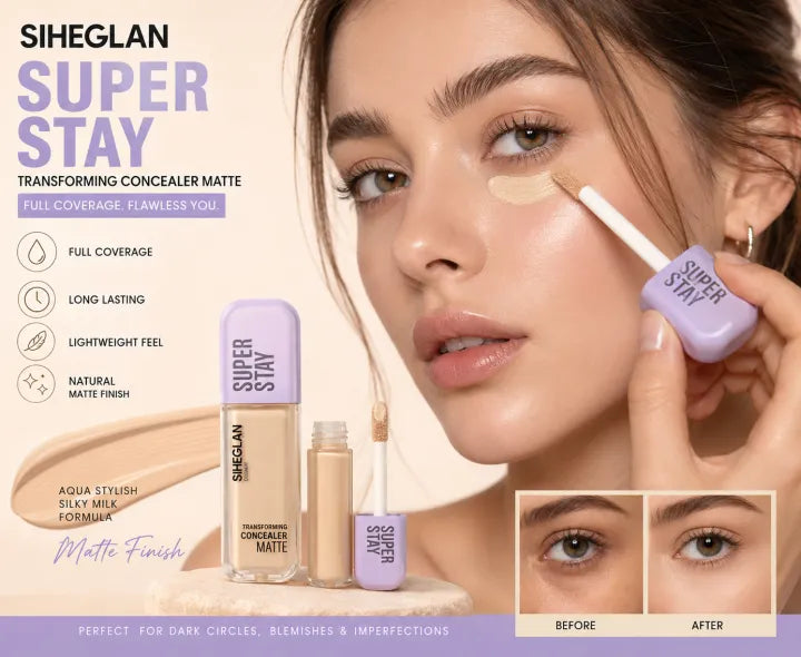 SIHEGLAN Super Stay Transforming Concealer Matte Foundation | Full Coverage