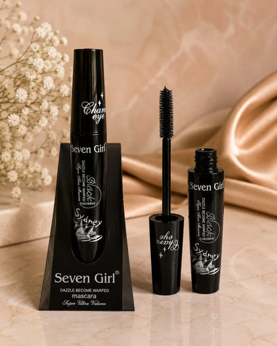 Seven Girl Waterproof Volumizing & Lengthening Mascara – Long-Lasting Smudge-Proof Black Mascara for Fuller, Thicker & Defined Lashes