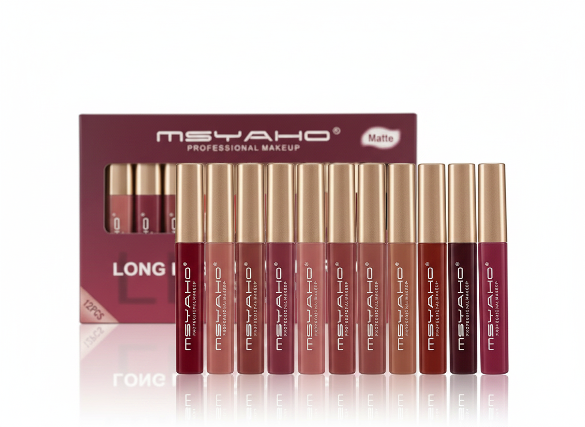 MSYAHO 12 Pcs Matte Liquid Lipstick Set – Waterproof Long Lasting