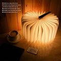 Foldable LED Book Lamp – USB Rechargeable Wooden Reading Desk & Bedside Night Light