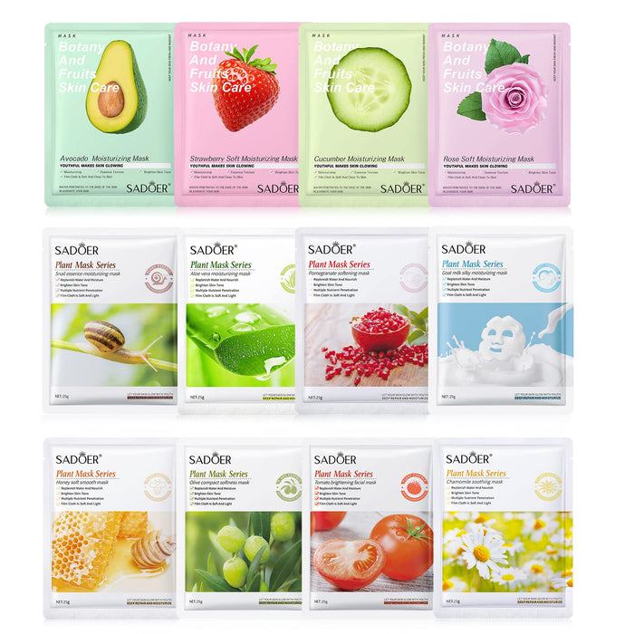 Pack Of 15/10/5/3 Hydrating & Brightening Face Sheet Mask