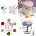 Portable Manual Vegetable Chopper – 900ml Hand Pull Food Processor with 5 Stainless Steel Blades for Onion, Garlic & Fast Kitchen Meal Prep