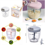 Portable Manual Vegetable Chopper – 900ml Hand Pull Food Processor with 5 Stainless Steel Blades for Onion, Garlic & Fast Kitchen Meal Prep