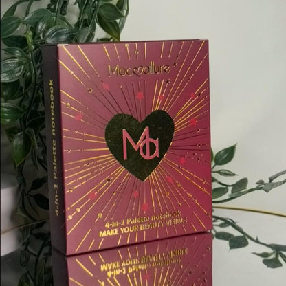 Mocallure 4-in-1 Makeup Palette Notebook – Eyeshadow, Blush, Highlight & Contour