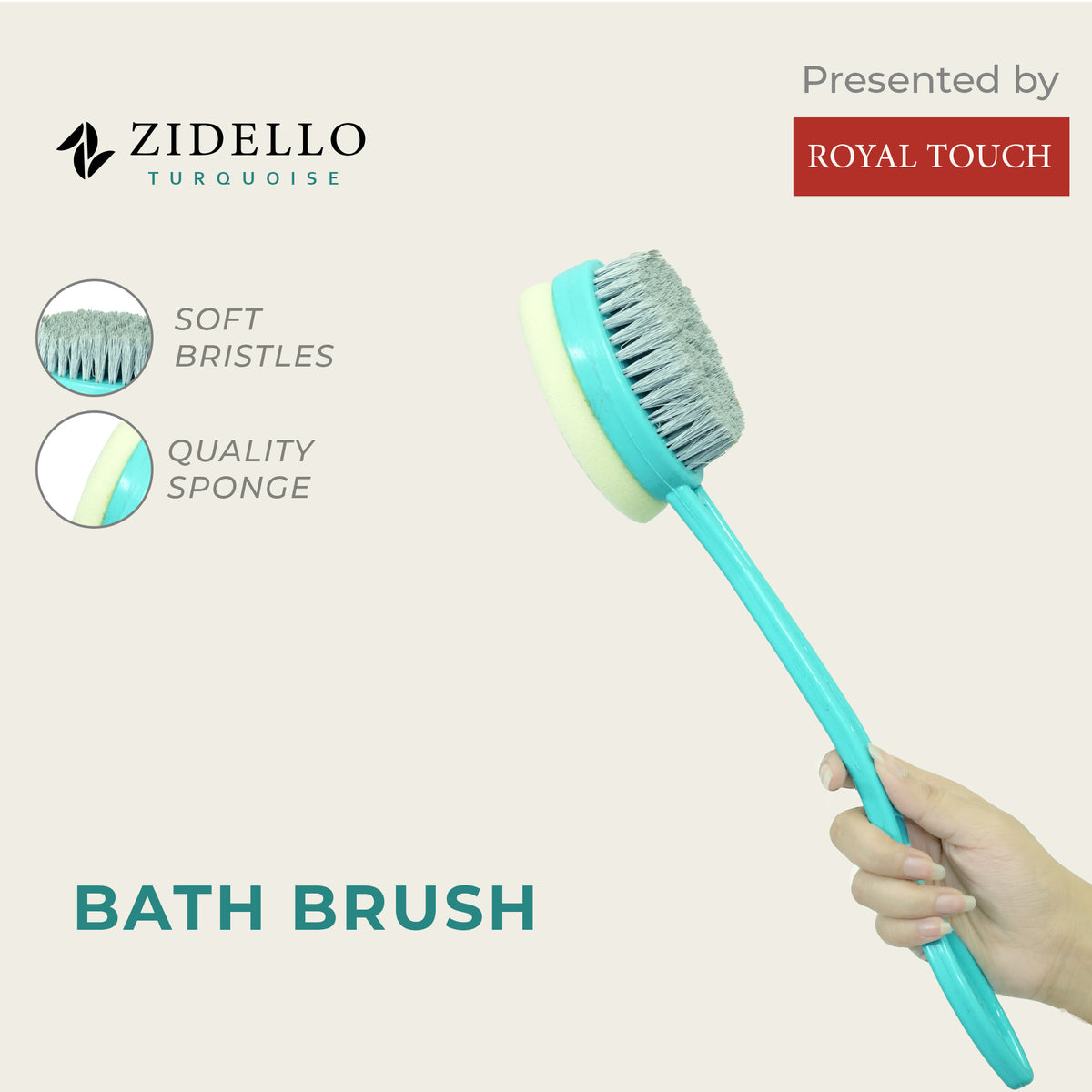 2 in 1 Bath Back Scrubber Shower Wash Sponge BODY CLEANING BRUSH