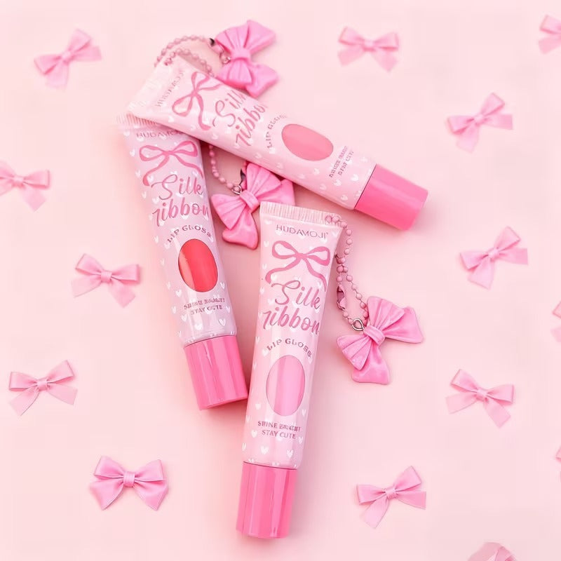 Hudamoji Silk Ribbon Jelly Lip Gloss Set 6pcs – Hydrating & Plumping