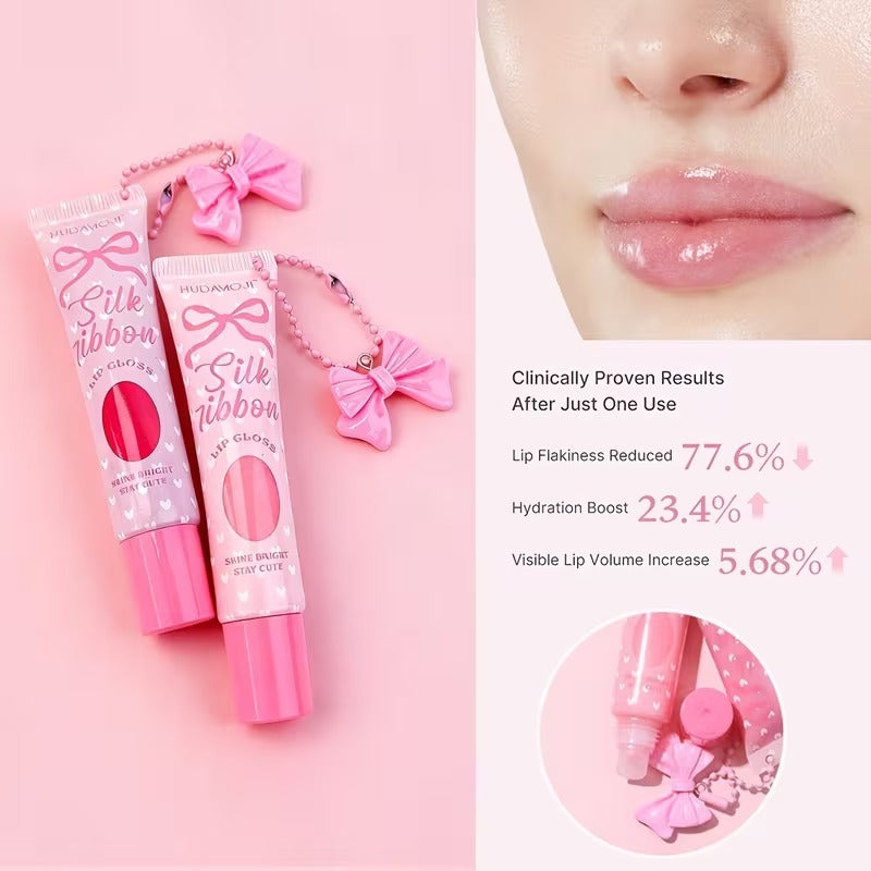 Hudamoji Silk Ribbon Jelly Lip Gloss Set 6pcs – Hydrating & Plumping