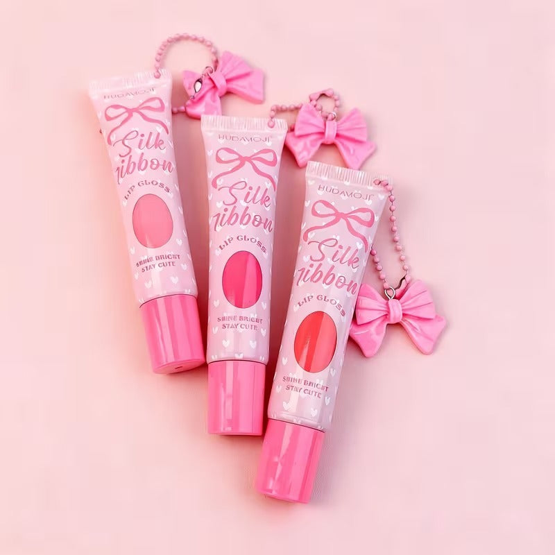 Hudamoji Silk Ribbon Jelly Lip Gloss Set 6pcs – Hydrating & Plumping