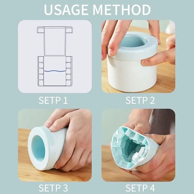 Portable Silicone Ice Cube Maker Cup & Mold