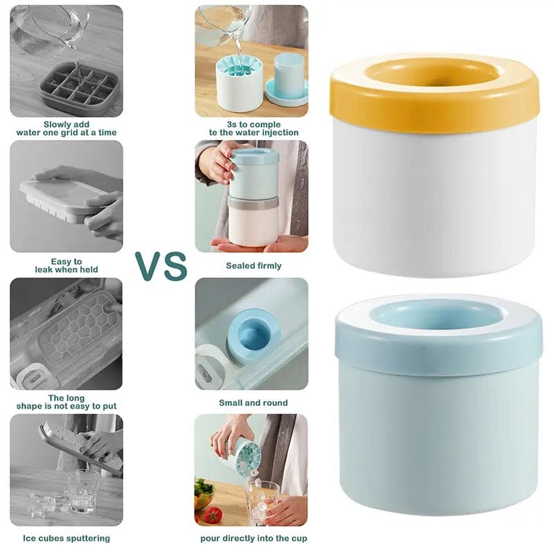 Portable Silicone Ice Cube Maker Cup & Mold