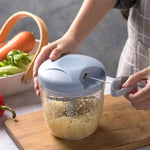Portable Manual Vegetable Chopper – 900ml Hand Pull Food Processor with 5 Stainless Steel Blades for Onion, Garlic & Fast Kitchen Meal Prep