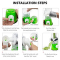 3-in-1 Manual Rotary Drum Grater Vegetable Slicer & Cheese Shredder for Kitchen with Stainless Steel Blades