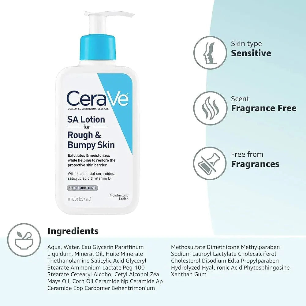 CeraVe SA Lotion 237ml – Salicylic Acid for Rough & Bumpy Skin