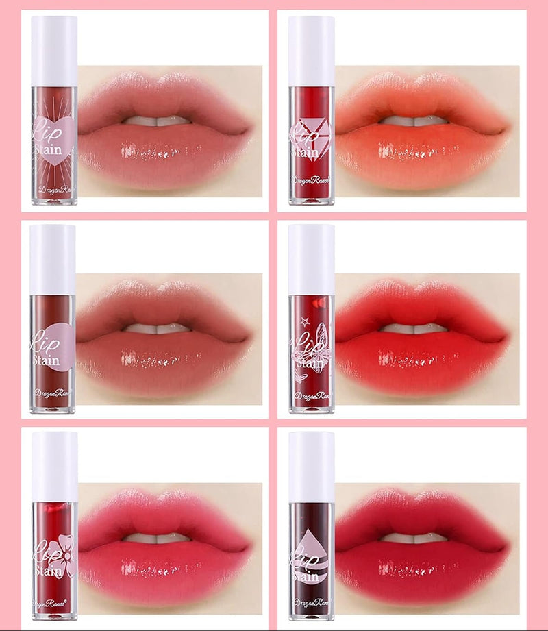Dragon Ranee 6PCS Watery Lip Tint Stain Set | Long-Lasting Waterproof Lip Tint
