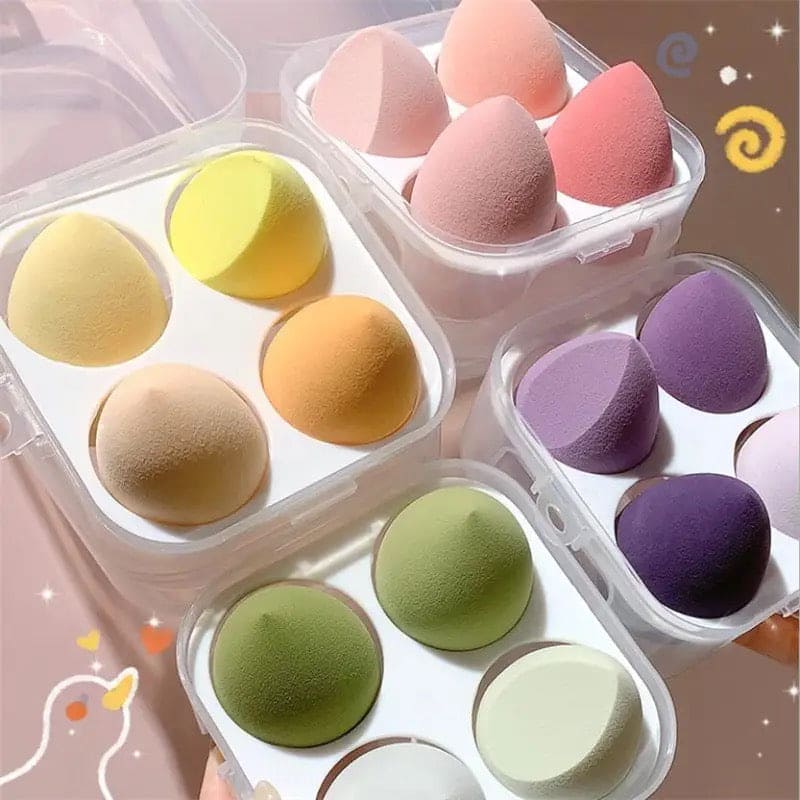 Premium 4PCS Multi-Shape Makeup Blending Sponge Set