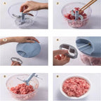 Portable Manual Vegetable Chopper – 900ml Hand Pull Food Processor with 5 Stainless Steel Blades for Onion, Garlic & Fast Kitchen Meal Prep