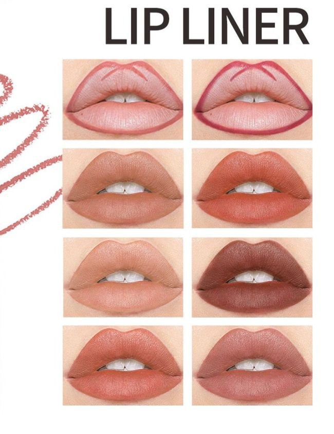 Page Vine Bold Booster Plumping Lip Liner Set of 8 | Long-Lasting Waterproof Creamy Lip Pencil for Fuller, Defined Lips