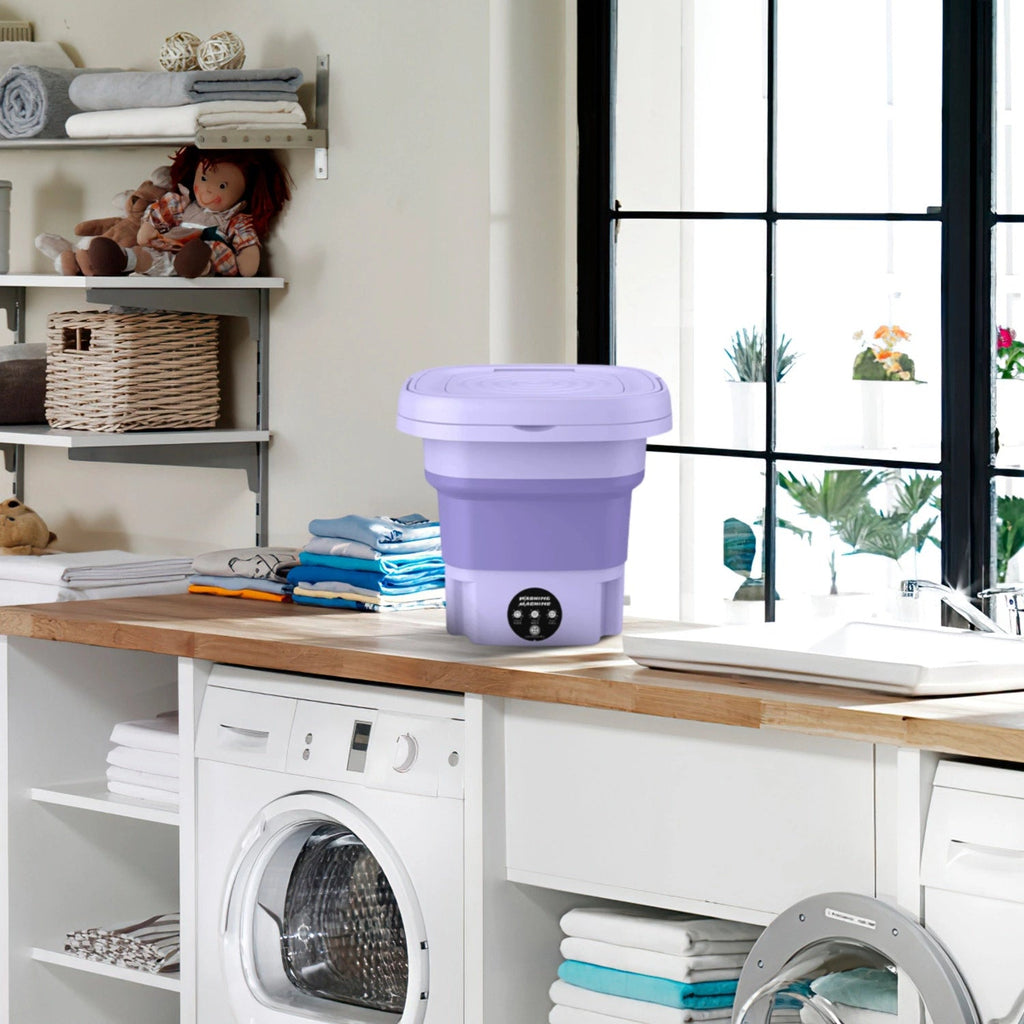 Portable Foldable Washing Machine Mini Laundry Washer with Spin Basket for Baby Clothes, Underwear, Socks, Travel, Camping, Dorm & Apartment Use