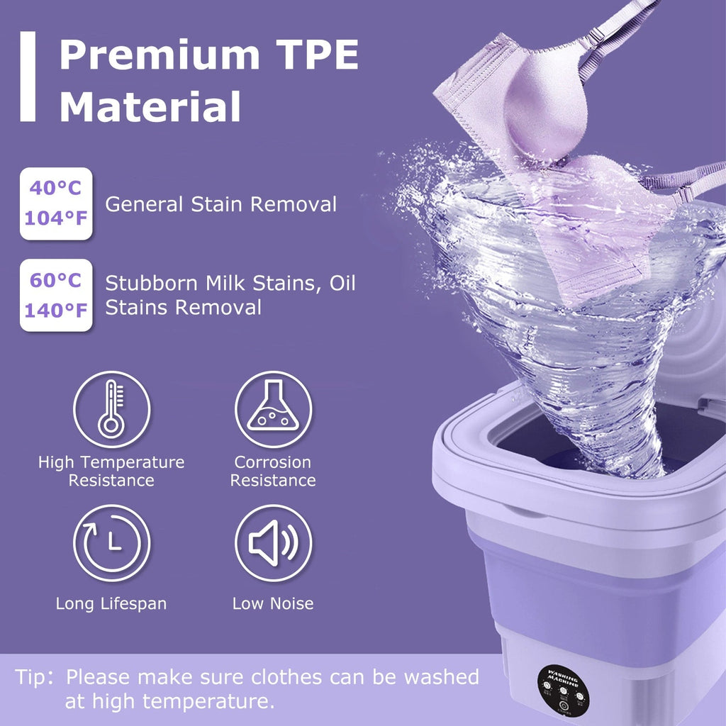 Portable Foldable Washing Machine Mini Laundry Washer with Spin Basket for Baby Clothes, Underwear, Socks, Travel, Camping, Dorm & Apartment Use