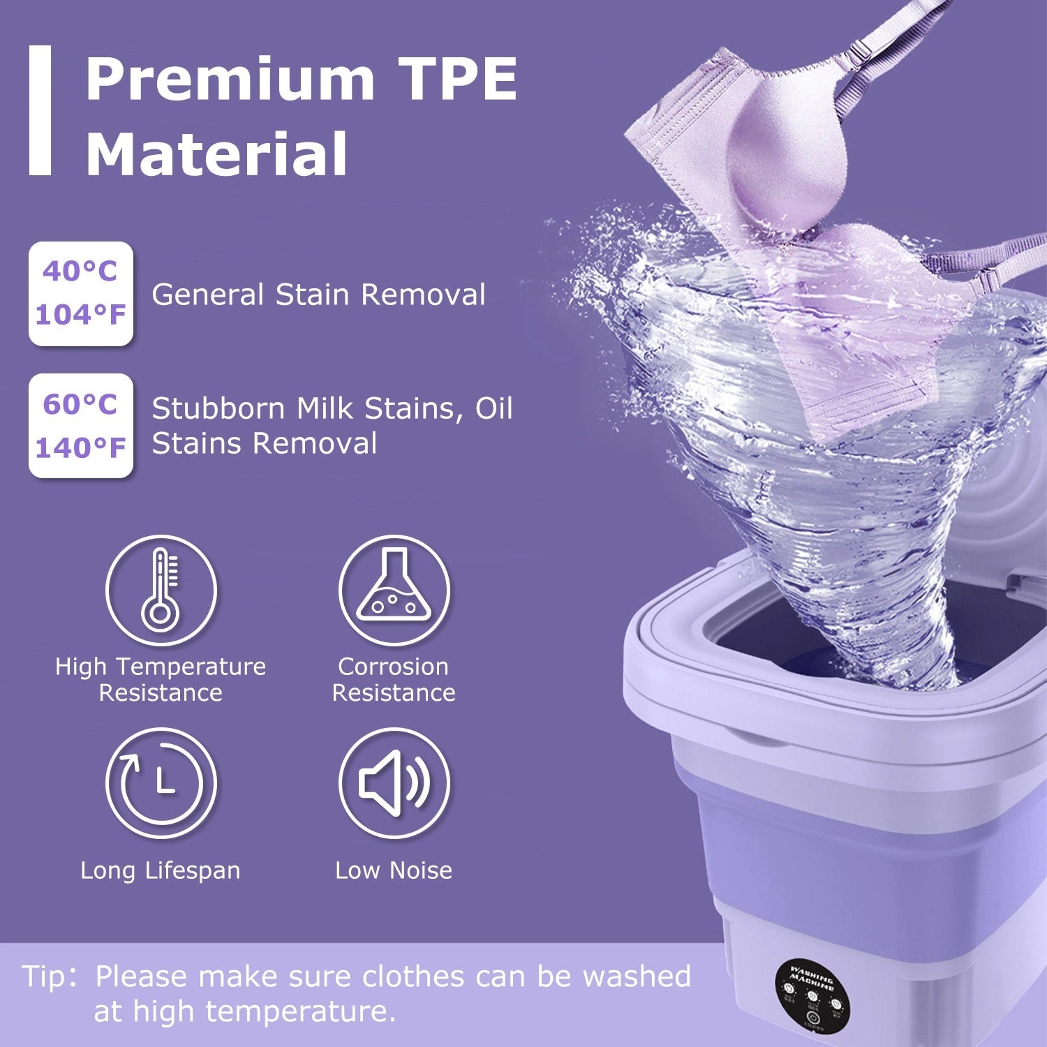 Portable Foldable Washing Machine Mini Laundry Washer with Spin Basket for Baby Clothes, Underwear, Socks, Travel, Camping, Dorm & Apartment Use