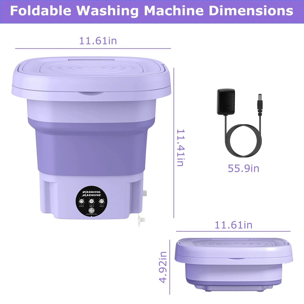 Portable Foldable Washing Machine Mini Laundry Washer with Spin Basket for Baby Clothes, Underwear, Socks, Travel, Camping, Dorm & Apartment Use