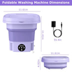 Portable Foldable Washing Machine Mini Laundry Washer with Spin Basket for Baby Clothes, Underwear, Socks, Travel, Camping, Dorm & Apartment Use