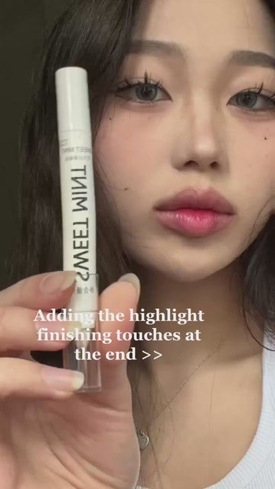 2 IN 1 Silver Novice Pearlescent Waterproof Silk Worm Highlighter Pen