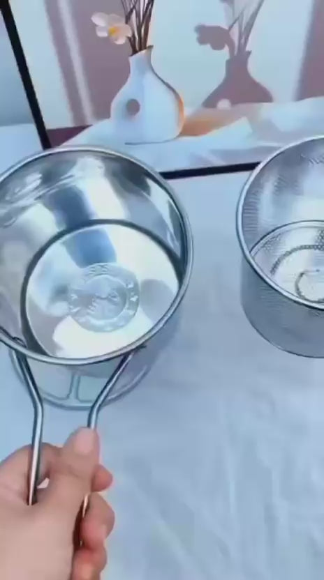 Stainless Steel Mini Deep Fryer Pot with Strainer Basket for French Fries, Chicken, Tempura & Crispy Stovetop Frying