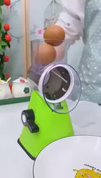 3-in-1 Manual Rotary Drum Grater Vegetable Slicer & Cheese Shredder for Kitchen with Stainless Steel Blades